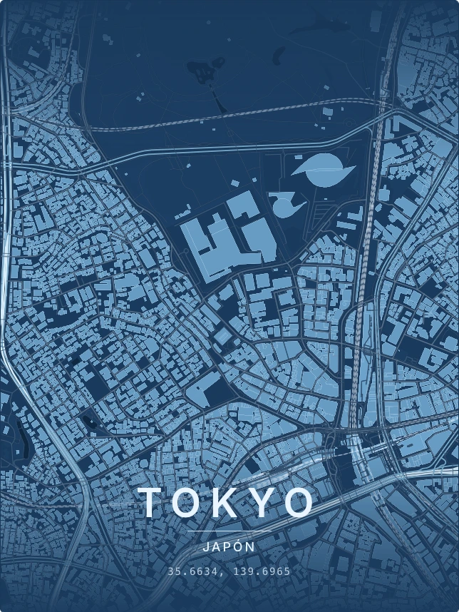 Póster Mapalio estilo Azul técnico